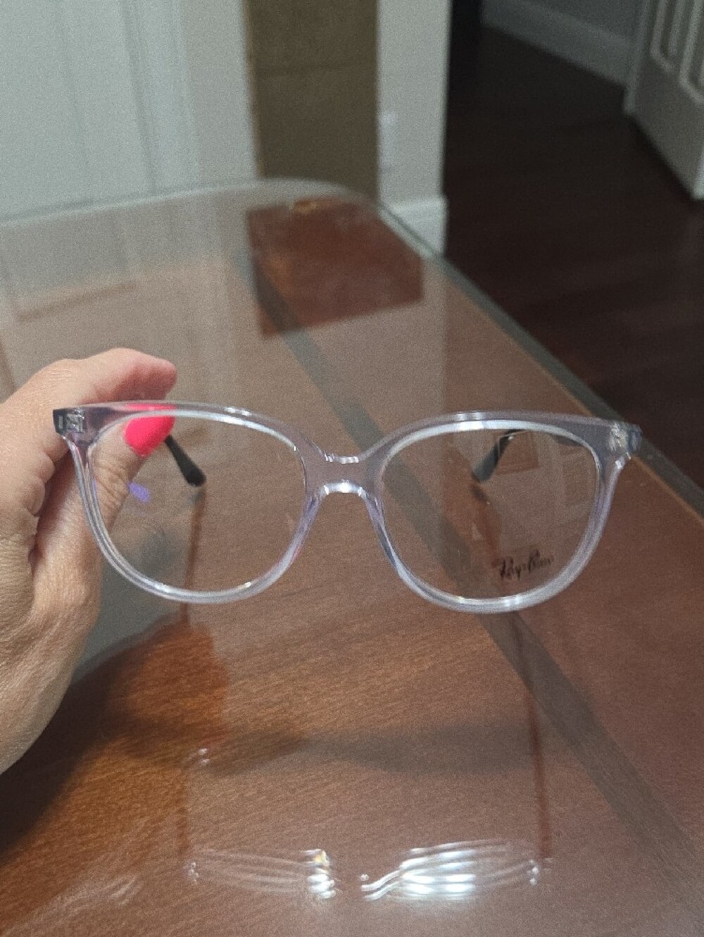 Ray-Ban Transparent Front with Black Temples Optical Glasses - Picture 5 of 5